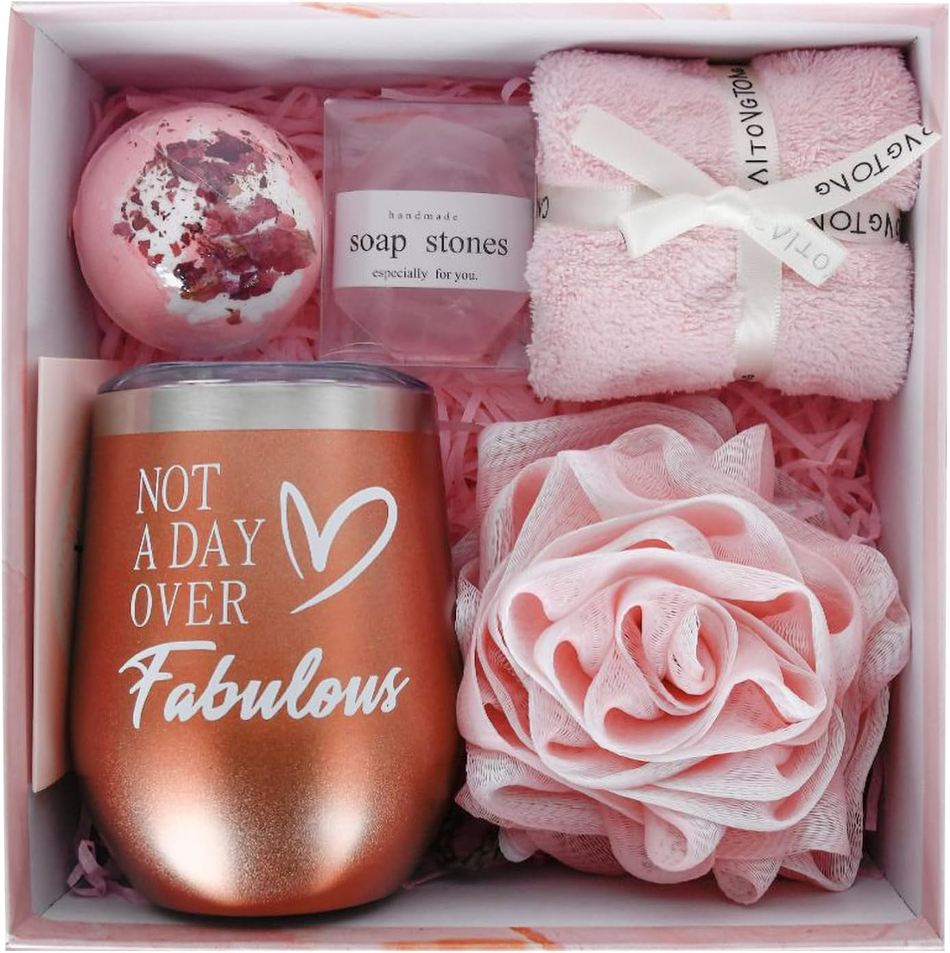 GIOD 9-Piece Luxury Bath Gift Set with Bath Bombs, Handmade Soap, Flowers, Towel and 350Ml Cup - Women'S Spa Hamper image number 6