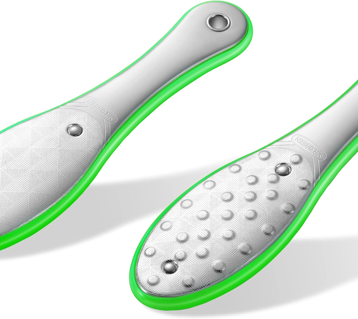 MR.GREEN Foot File Double Sided Pedicure Foot Care Tools Professional Callus Remover Foot Rasp Stainless Steel Foot Scrubber for Feet (Green)
