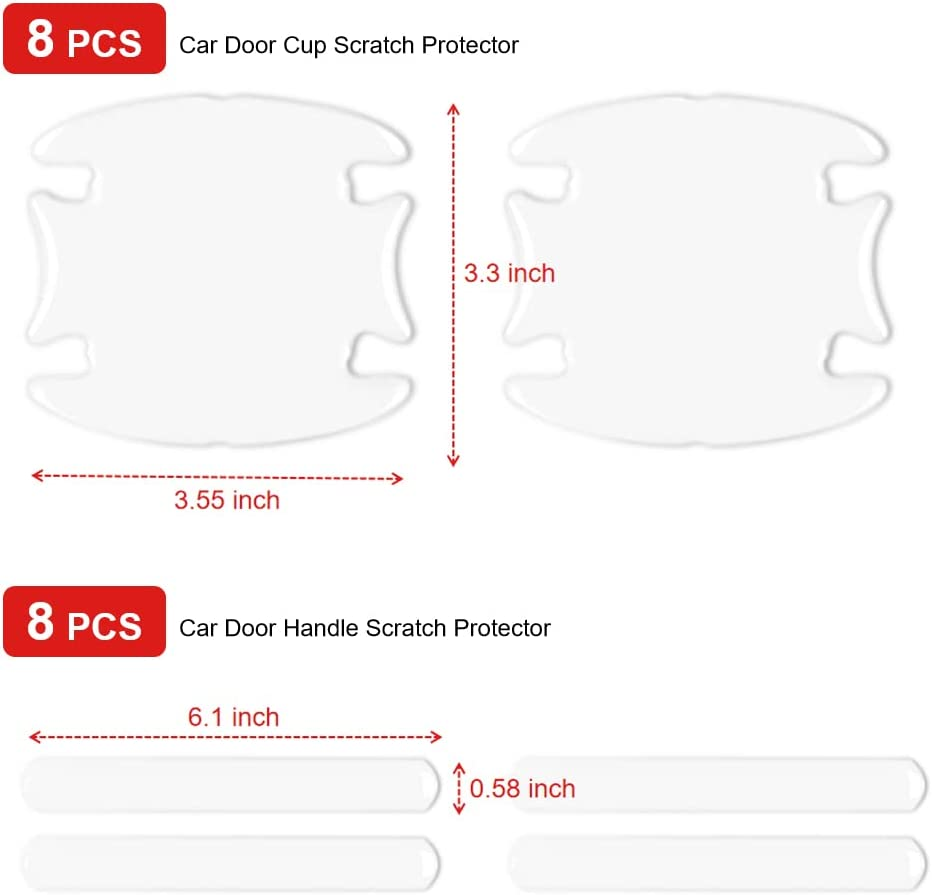 Jumpfire 16 PCS Transparent Door Handle Protector Stickers - Waterproof Anti-Scratch Handles Cup Scratch Protectors Universal for Avoiding Car Scratches image number 4