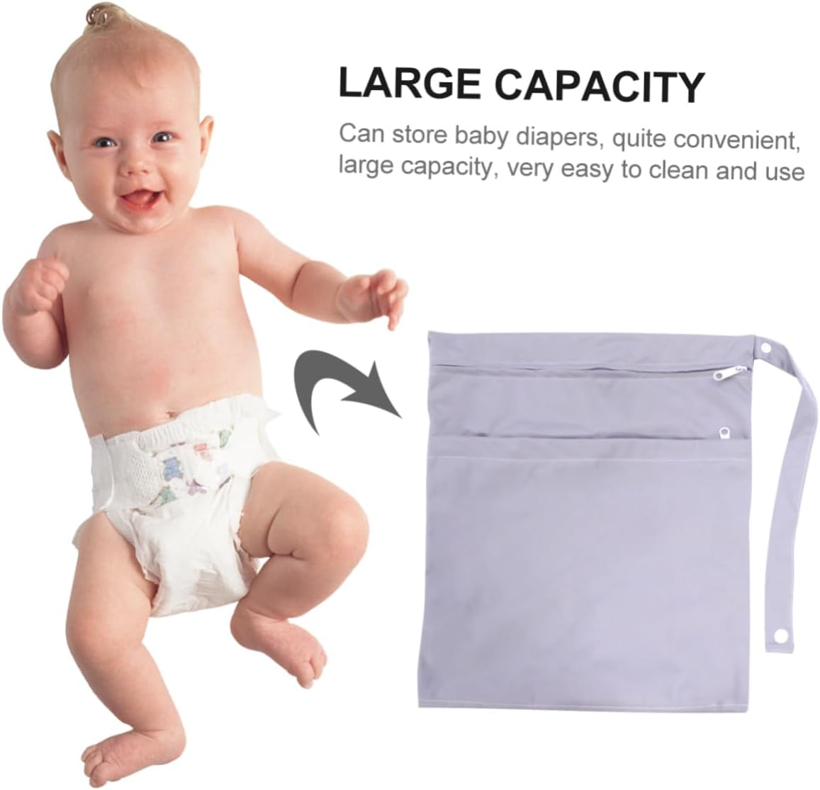 Newborn Diaper Bag Storage Organizer Compact Nappies Bag for Outdoor Travel image number 3