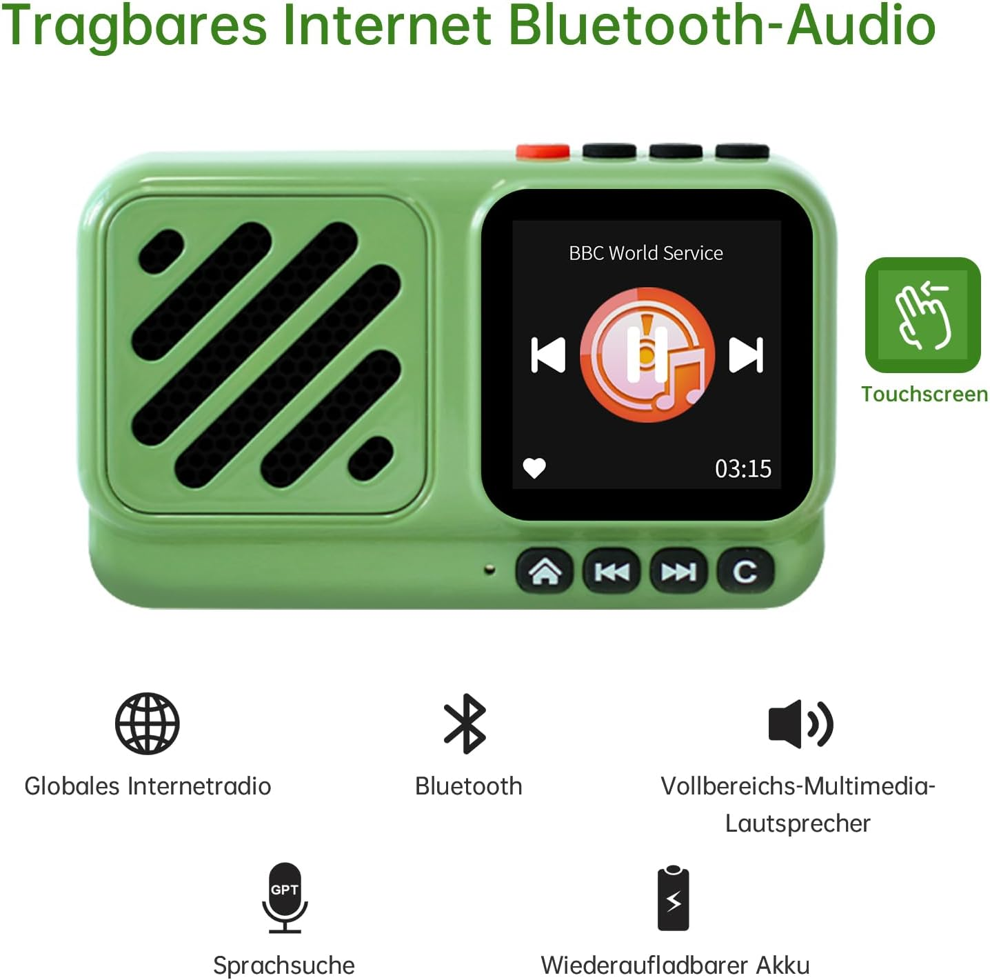 CHOYONG Voyager Bluetooth Speaker Wireless Internet Radio Global Version with Wifi/4G,World Radio Station,Bt5.3, Electronics for Home/Travel/Outdoor Mini Portable Speaker image number 6