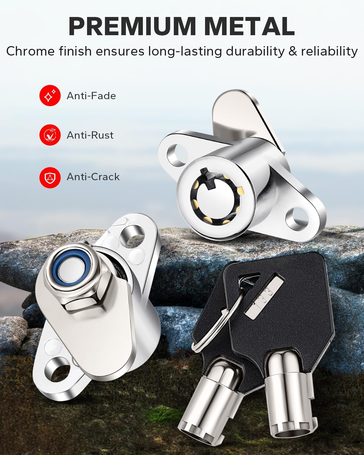 3 Keys Saddlebag Lock Set for Harley Davidson Touring Electra Glide Road King image number 2