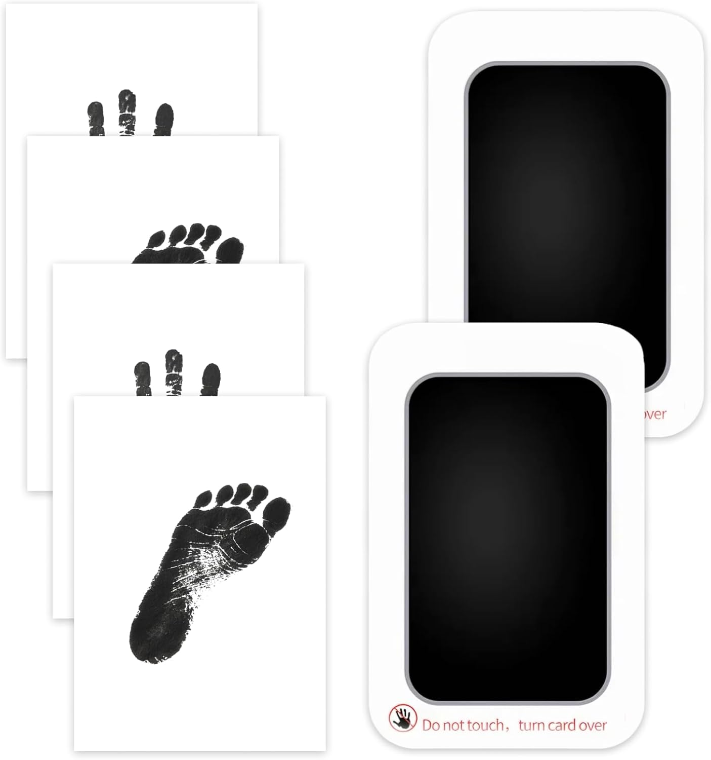 4-Pack Inkless Hand and Footprint Kit, Safe Mess-Free Ink Pad for Baby Handprints and Footprints, Dog Paw Print and Nose Print Kit, Perfect Baby Keepsake for Newborns and Pets (Jet Black) image number 1