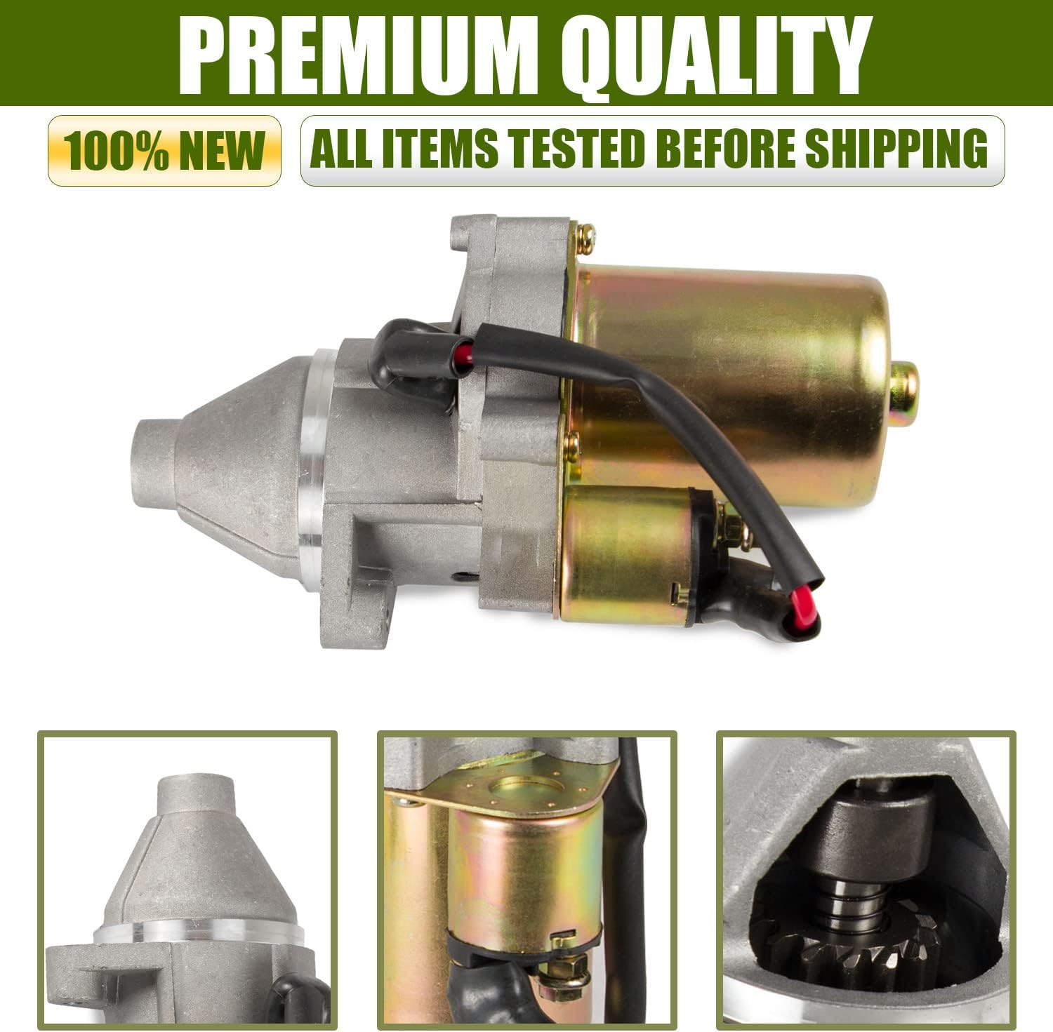 Starter Motor for Afron Allmand Toro,Honda GX340 GX390 GX420 11HP 13HP 16HP EM5000 EM6000 EB6500 Generator Replace Part Number 31210-ZB8-0130, 31210-ZE3-013, 31210-ZE3-023,DB5B6,DB5B8 image number 4