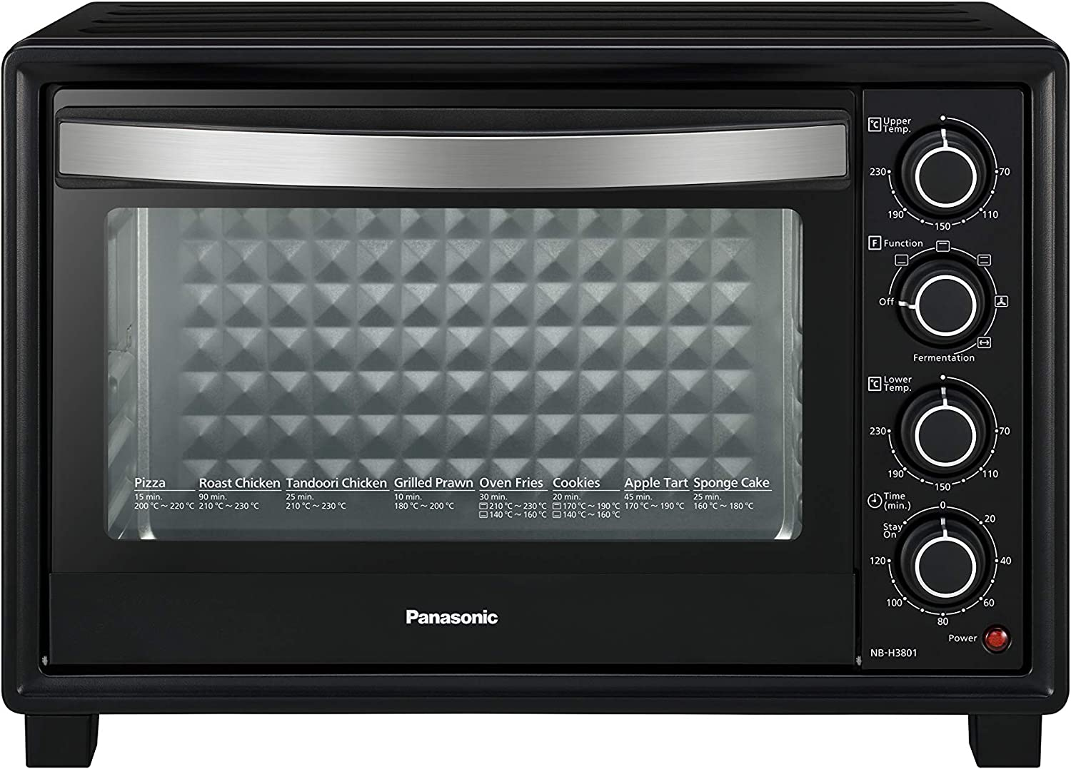 Panasonic 38L Benchtop Electronic Oven with Convection, Upper & Lower Grill, Rotisserie, Fermentation, Yoghurt/Dough Proofing, Black (NB-H3801KST) image number 3