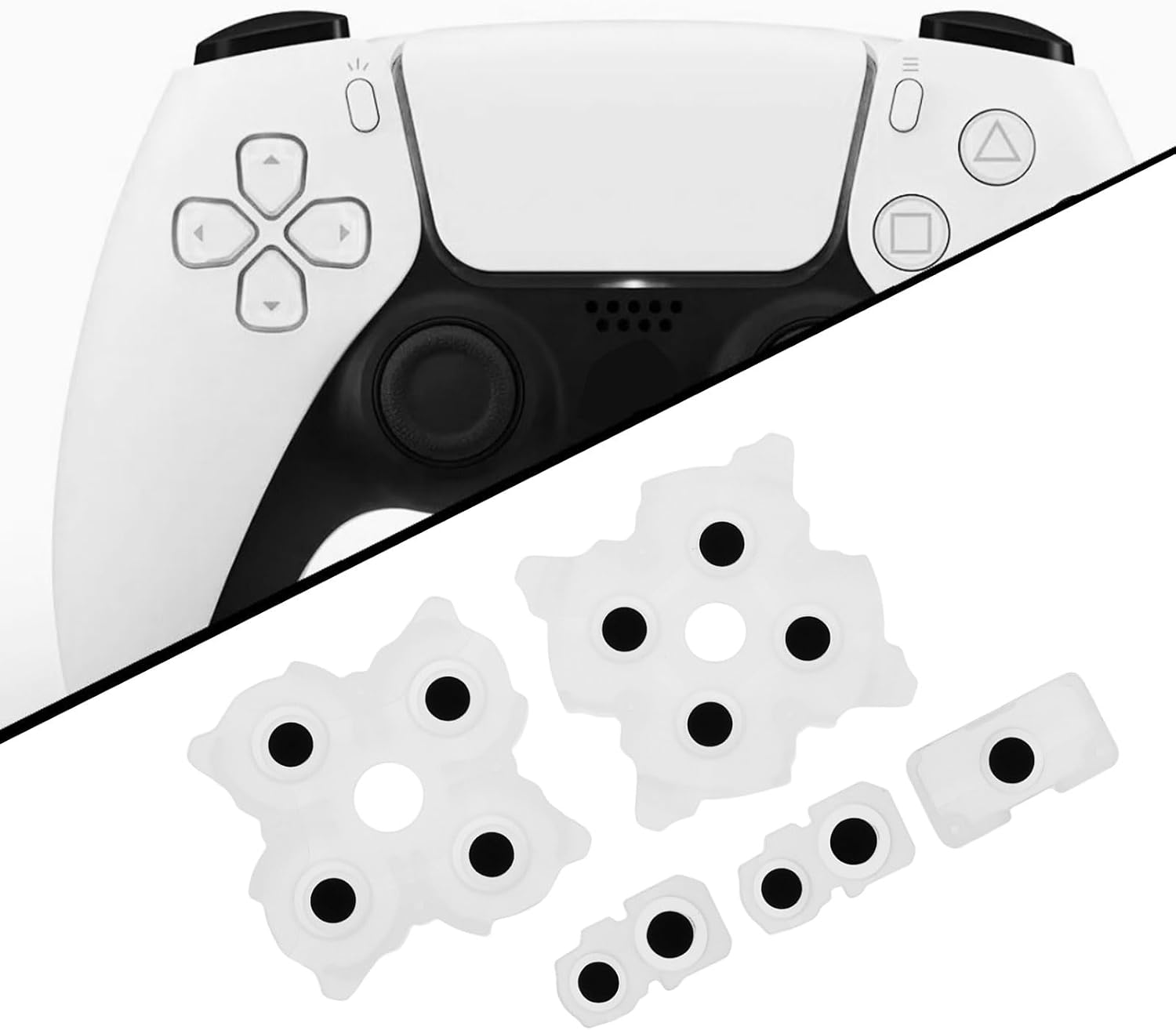 LT Easiyl 2 Sets Controller Rubber Silicone Button Pads Compatible with Playstation 5 2St Generation image number 5