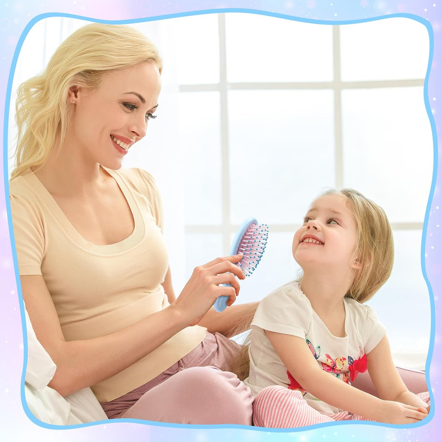 Zopeal 28 Pcs Kids Gift Wet Hair Mini Brush Bulk Girls Back to School Small Pocket Travel Hairbrush Hygiene Detangler Soft Bristle Detangling Paddle for Bachelorette Rewards Party Favor(7 Colors) image number 3