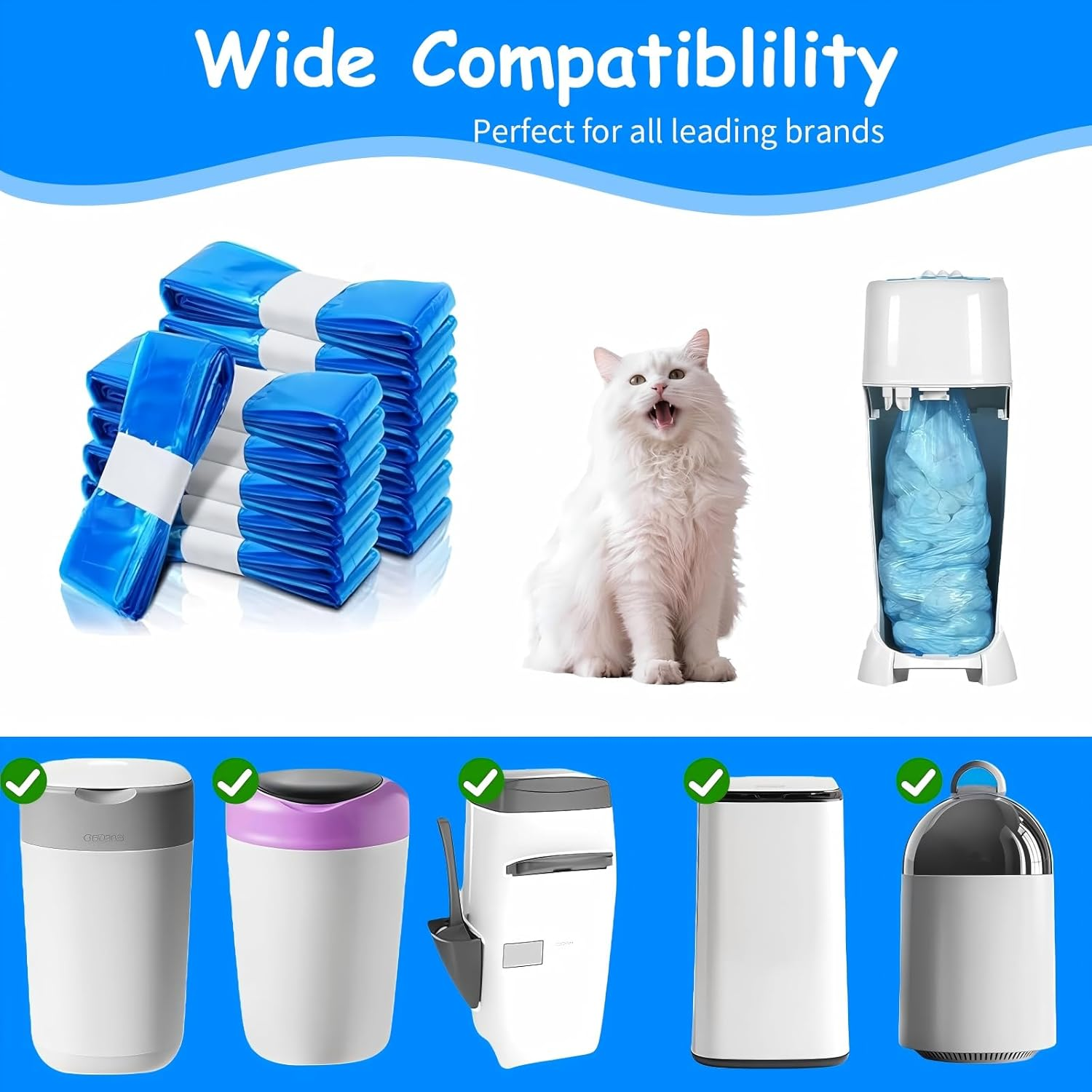 Nappy Bin Refill Bags 16-Pack Compatible with Tommee Tippee Twist and Click Refill for All Models Bins, Powerful Odor Lock Nappy Bag, Diaper Bin Bag Liner Pails, or Pet Waste Bags (Each 4.5M) image number 5