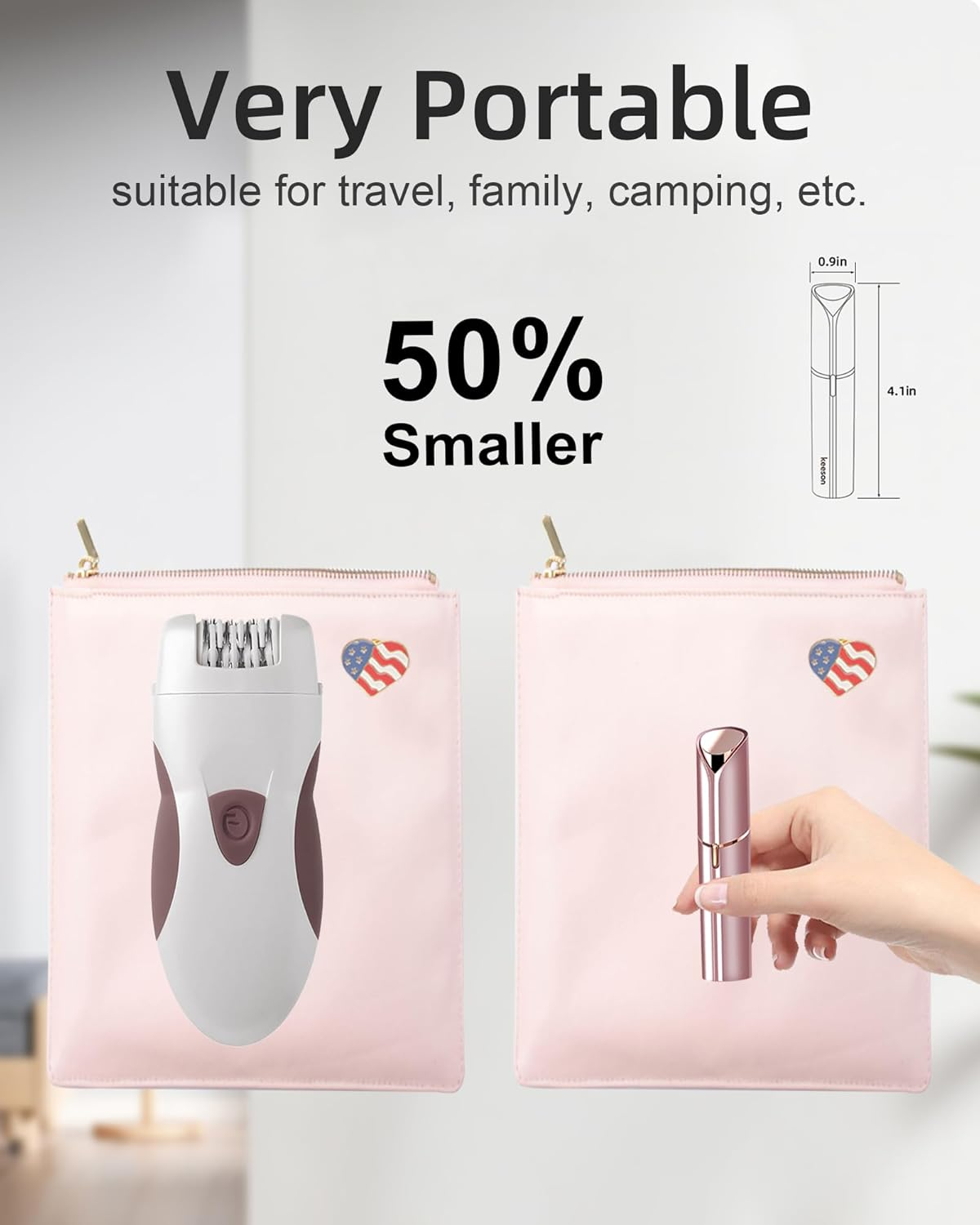 Facial Hair Removal for Women, 360&deg; Floating 2X Powerful Painless Facial Hair Remover, Lipstick-Sized, USB Rechargeable, Face Razors Shaver for Women Upper Lip,Chin,Peach Fuzz,Mustache (Pink) image number 4