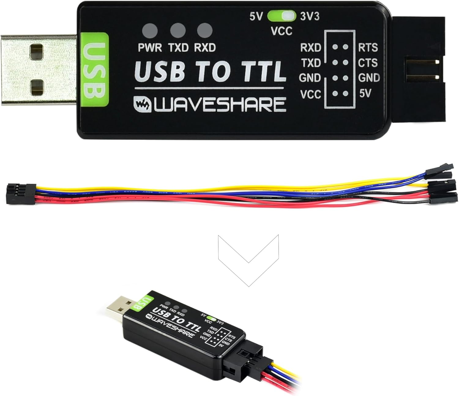 Industrial USB to TTL Converter Board, with Original FT232RNL Better Stability&Compatibility, Embed Resettable Fuse ESD/IO Protection Diodes Compatible with Mac Linux Android Wince Win7/8/8.1/10/11 image number 3