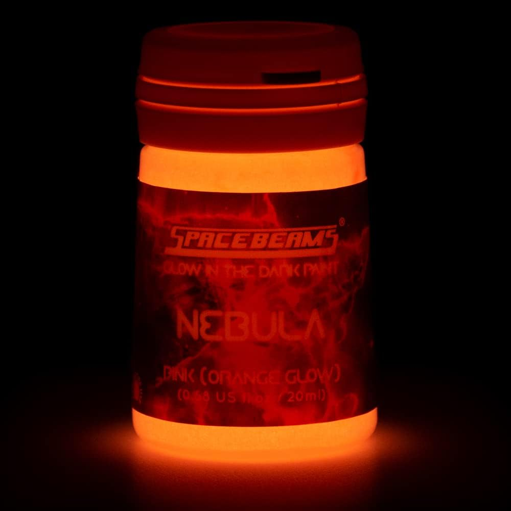 Nebula Glow in the Dark Paint (20Ml) Pink with Orange Glow, Non-Toxic, Water Based, by Spacebeams image number 6
