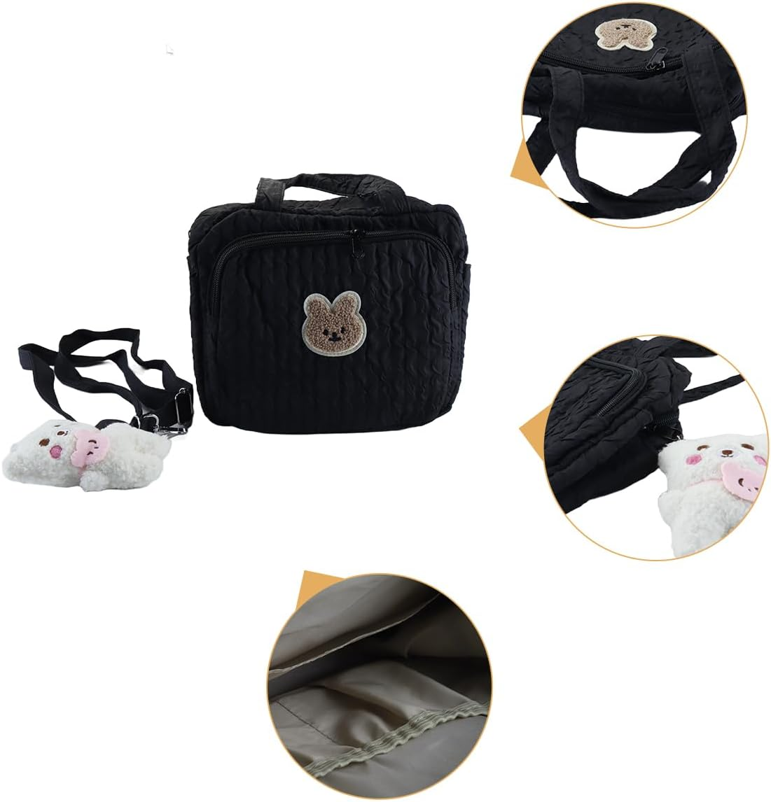 Newborn Nappy Changing Bag with Pendant Portable Travel Diaper Tote for Pram Adjustable Strap Mum Dad Waterproof Organizer Insulated Pockets image number 6