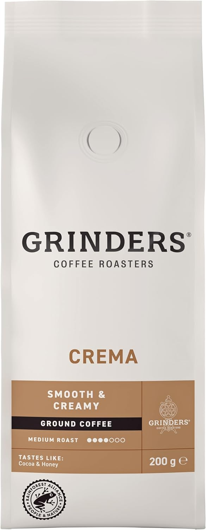 Grinders Crema Ground Coffee, 200G image number 1