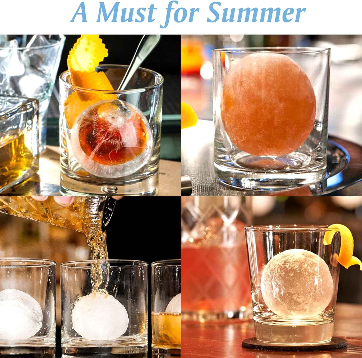 Unigul Ice Cube Trays for Freezer, 2.5'' Ice Ball Maker Mold, 2Pack round Ice Cube Mold, Whiskey Ice Mold with Lid, Bin&Clip, Large Ice Cube Tray Making 16PCS for Chilling Cocktails &Bourbon&Whiskey image number 4