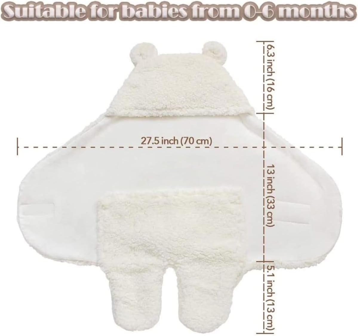 Baby Swaddle Blanket,Baby Sleeping Bag,Newborn Essentials Softness Plush Baby Sleeping Receiving Blanket for Babies 6-12 Months image number 6