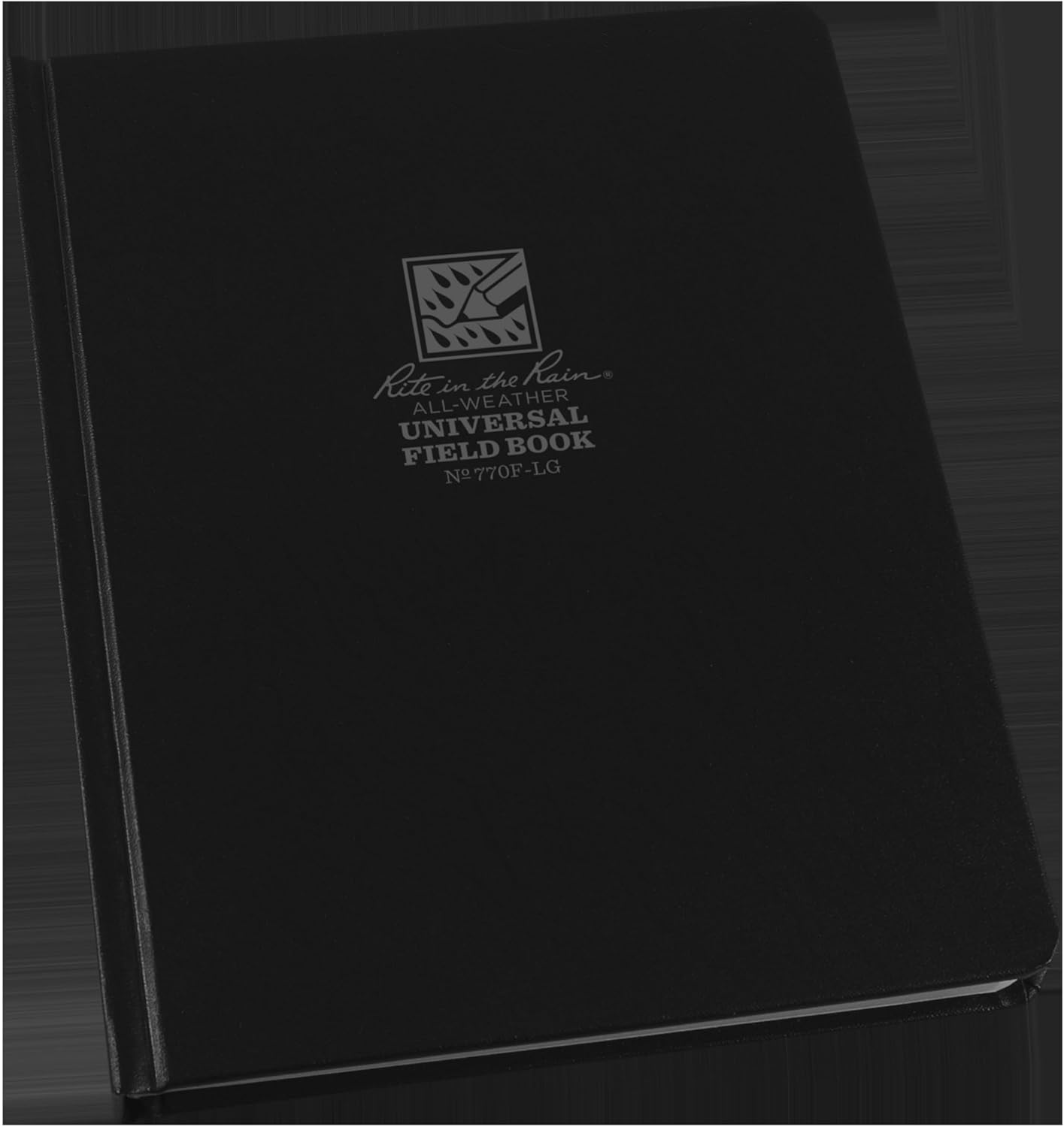 Rite in the Rain Weatherproof Hard Cover Notebook, 6.75" X 8.75", Black Cover, Universal Pattern (No. 770F-LG)