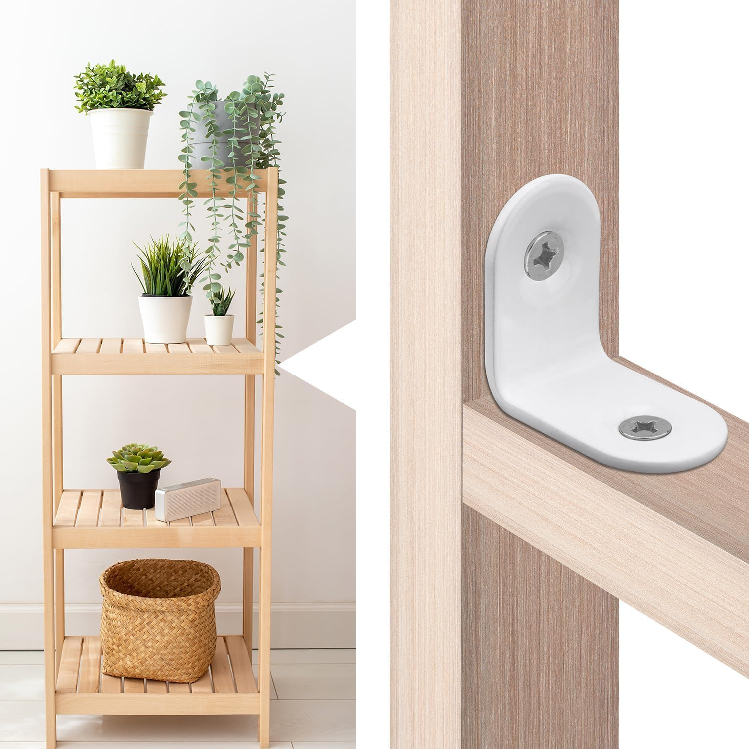 20Pcs L Bracket Corner Brace with Screws, 90 Degree Corner Braces, Stainless Steel image number 4