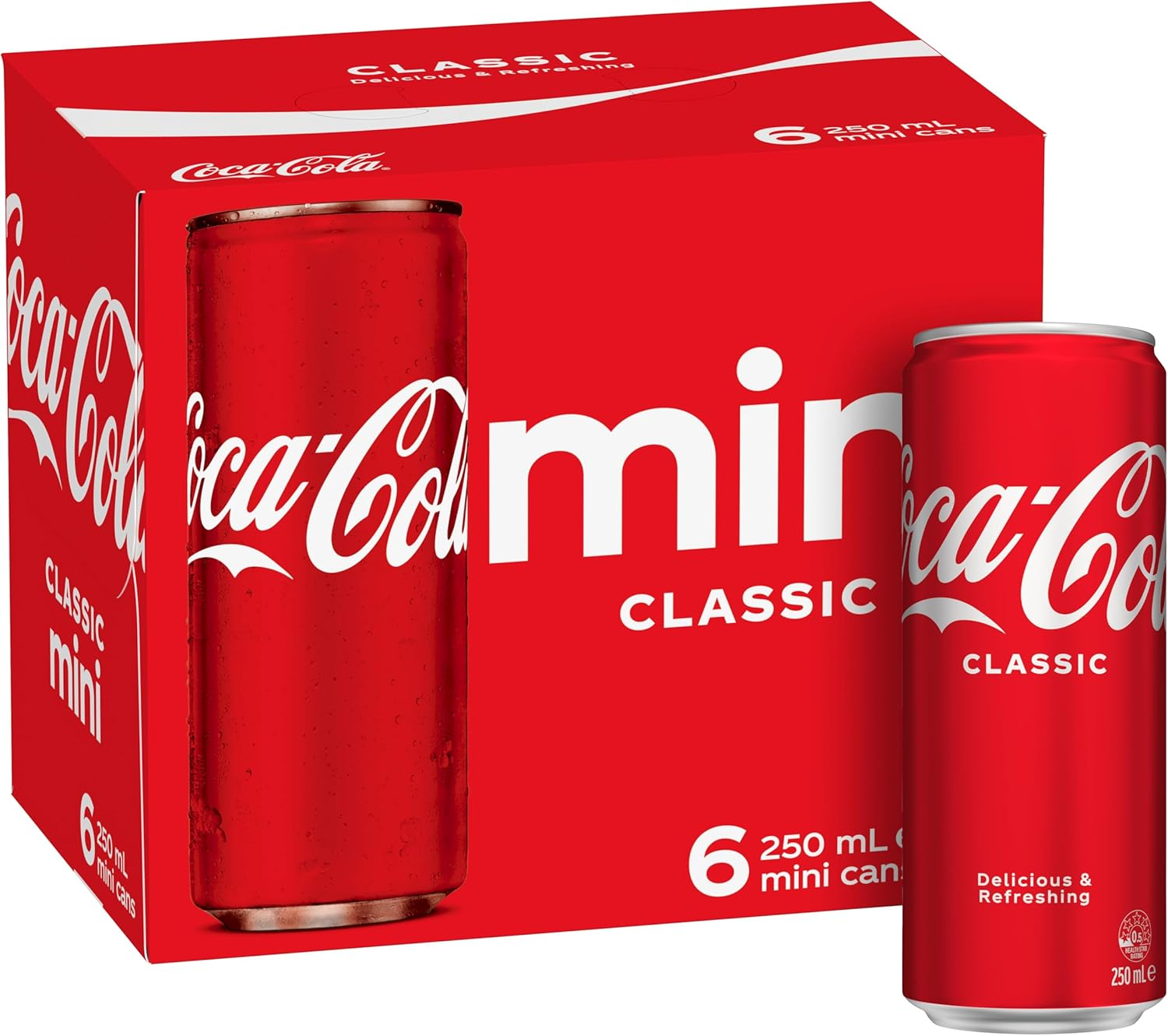 Coca-Cola Classic Soft Drink Mini Can Multipack 6 X 250 Ml (Packaging May Vary) image number 5