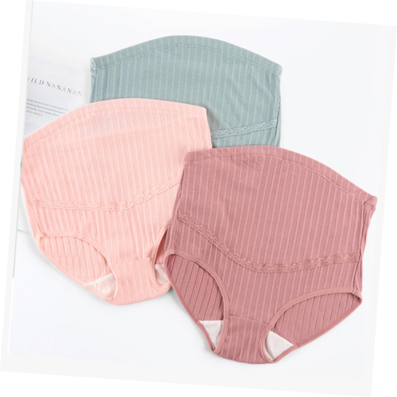 SAFIGLE High Waist Cotton Maternity Panties Adjustable Stomach Lift Nursing Underwear for Pregnant Women Comfortable Stretchy Breathable Support image number 2