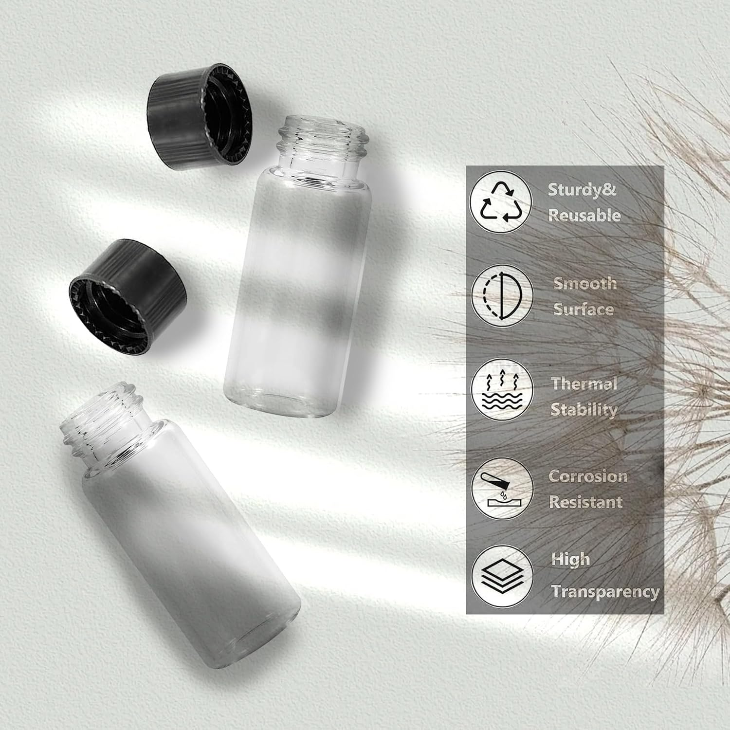 1St Choice Glass Vials, 1 Dram 4Ml, Pack of 12 - Storage Bottle with PE Gasket image number 1