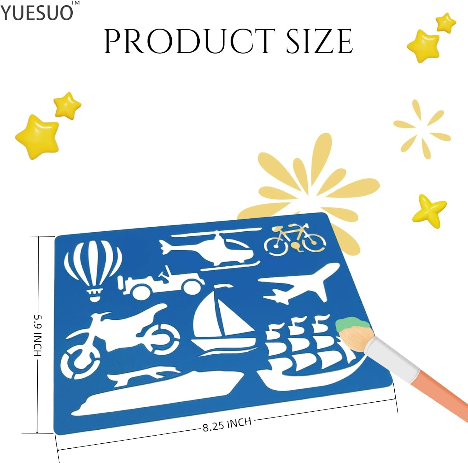 YUESUO 20 Pieces Drawing Stencils for Kids Painting Templates for Girls & Boys 300+ Patterns Plastic Painting Stencil Card Making (Style A) image number 2