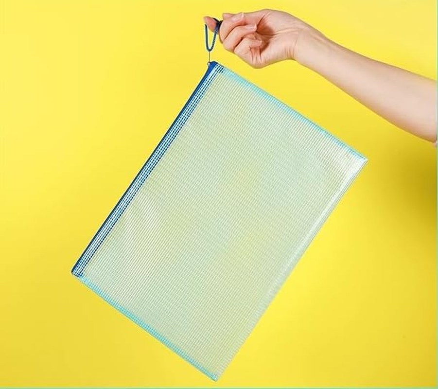 10 Pack A5 Zipper File Bags Zippered Waterproof PVC Pouch Plastic Zip Document Filing Folder for School, Office Supplies, Cosmetics, Travel Storage and Home Organize image number 2