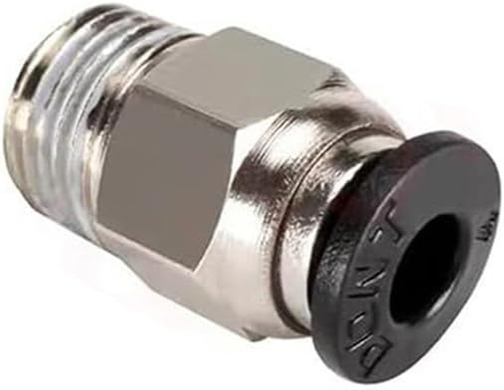 LEOWAY PC4-M10 Male Straight Pneumatic PTFE Tube Push in Quick Fitting Connector for E3D-V6 Long-Distance Bowden Extruder 3D Printer (Pack of 10Pcs) image number 3