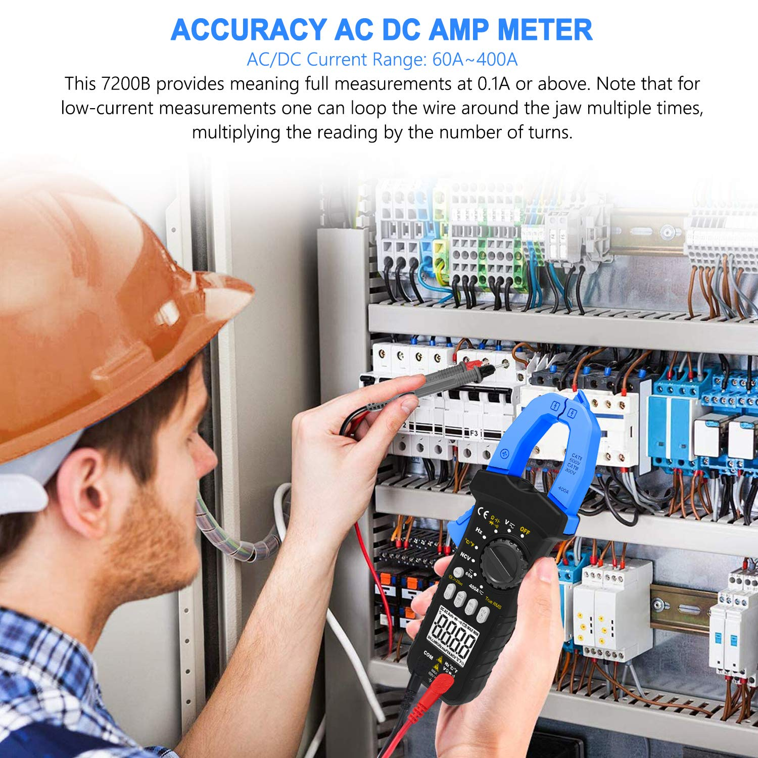 Digital Clamp Meter, HOLDPEAK 7200-APP AC/DC Amp Clamp Meter 6000 Counts Auto-Ranging Bluetooth Multimeter for Volt, Amps, Ohm, Temp, Frequency, TRMS Clamp Meter Multimeter for Home, Circuit Detection - Hp-7200-App(With Ncv Function) image number 3