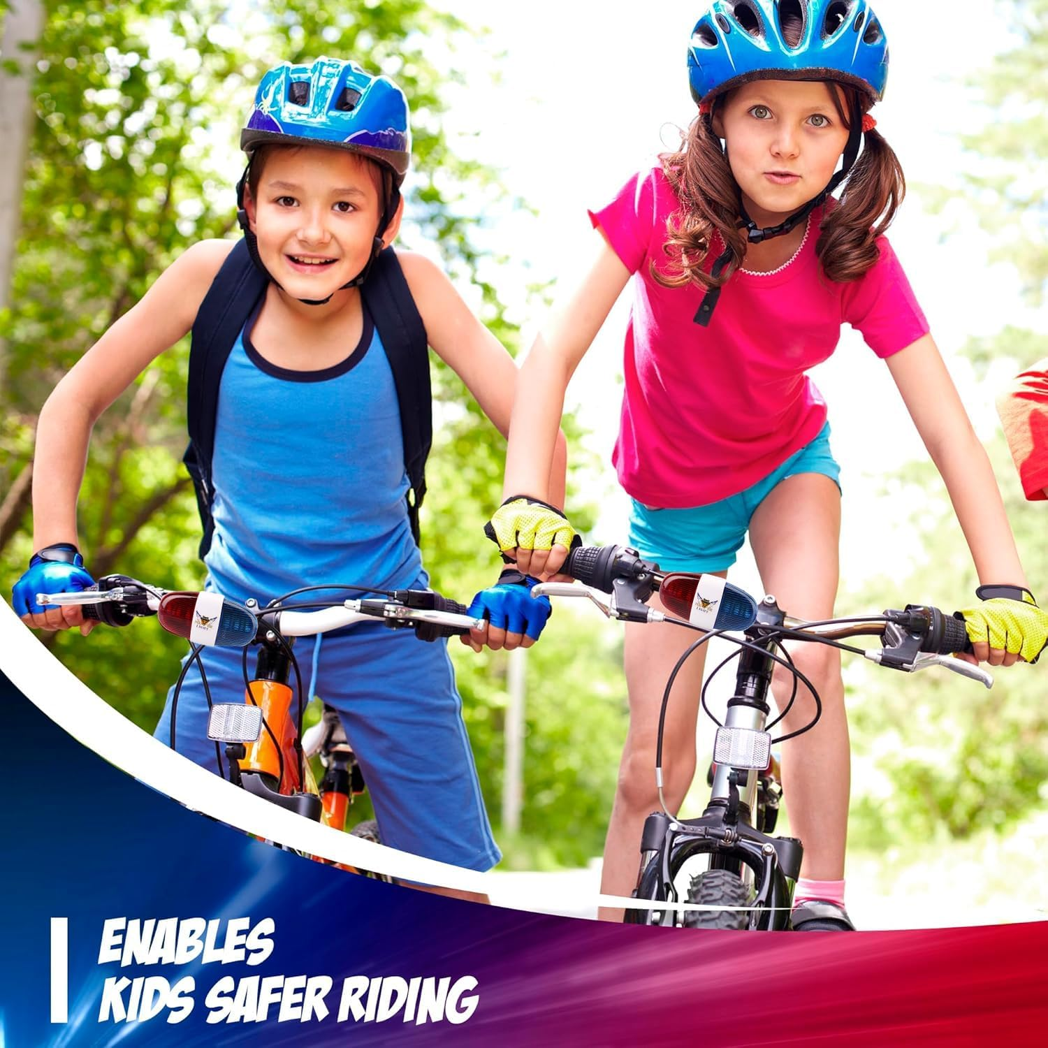 Kids Bike Police Sound LED Light - Electronic Horn Bike, Police Siren, Trumpet Sounds, Safety Light, Waterproof, Christmas Birthday Gift Present for Your Children (Batteries Not Included) image number 5