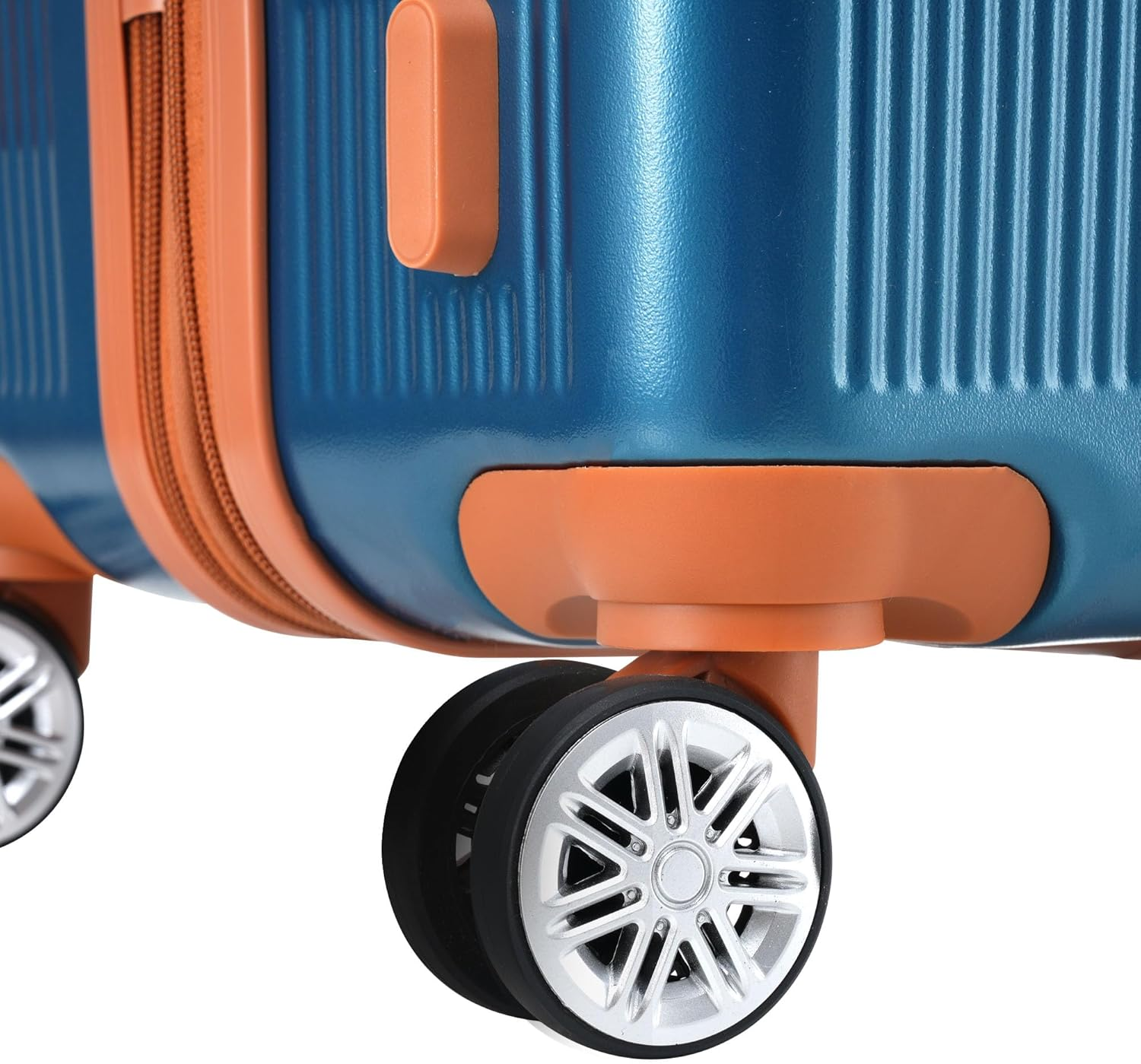 SPOFLYINN 3 Pieces Luggage Sets Travel Suitcase with 8 Spinner Wheels TSA Approved Lock Collision-Protection Angle Travel Rolling Luggage 3 Sizes (20'' 24'' 28''), Blue, One Size, 3 image number 2