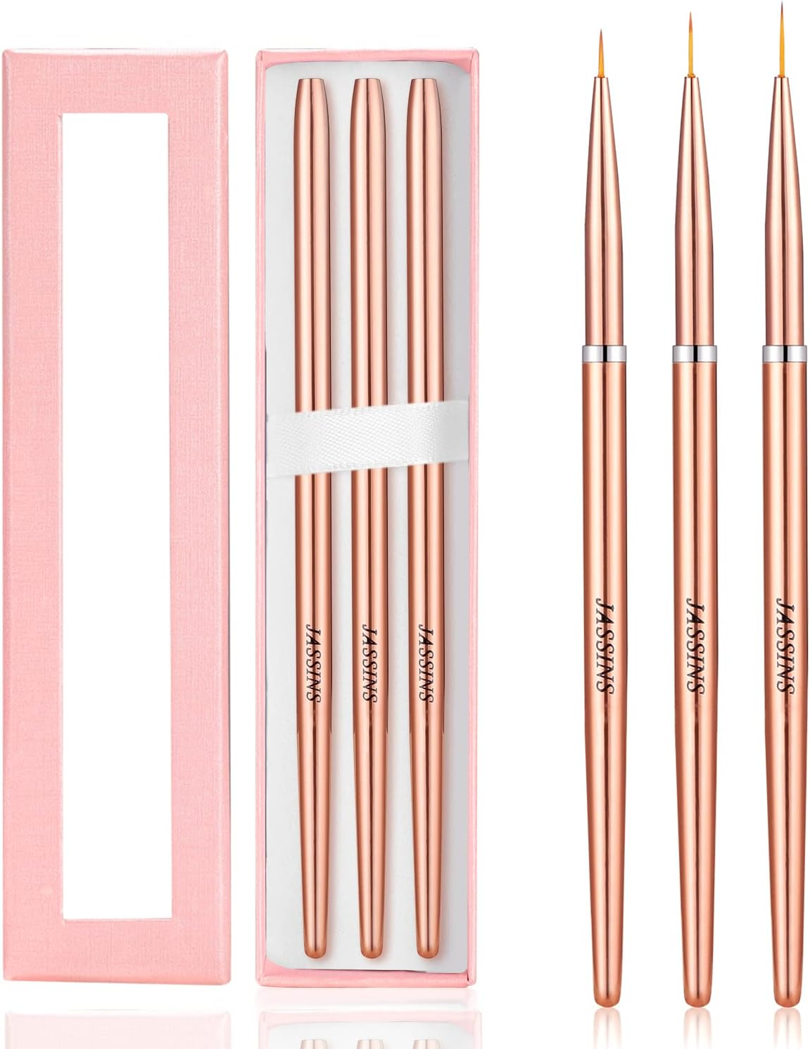 Nail Brushes, Pack of 3 Nail Art Liner Brushes, Nail Design Brush, Striped, Thin, Long Pen, Extremely Fine Bristles for DIY Nail Art, Salon and Home Use (7 Mm/9 Mm/11 Mm) image number 4