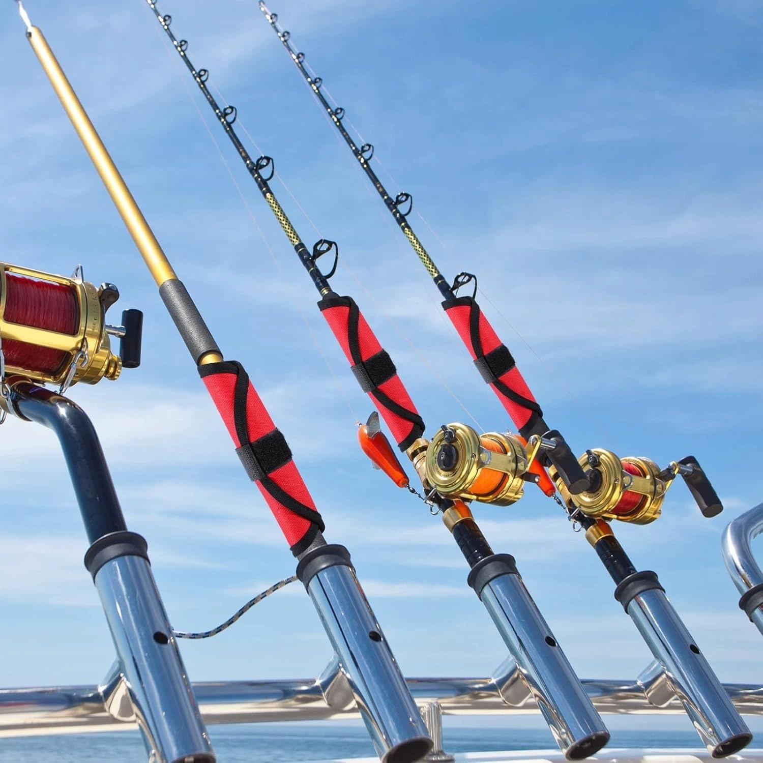 Wzenclave 4Pcs Fishing Lure Covers Set, Durable Lure Gloves & Bait Covers, Easily See Lure Hook Covers Lure Guard, for Rod Protection, Waterproof Lure Wrap & Shield for Fishing Accessories image number 5