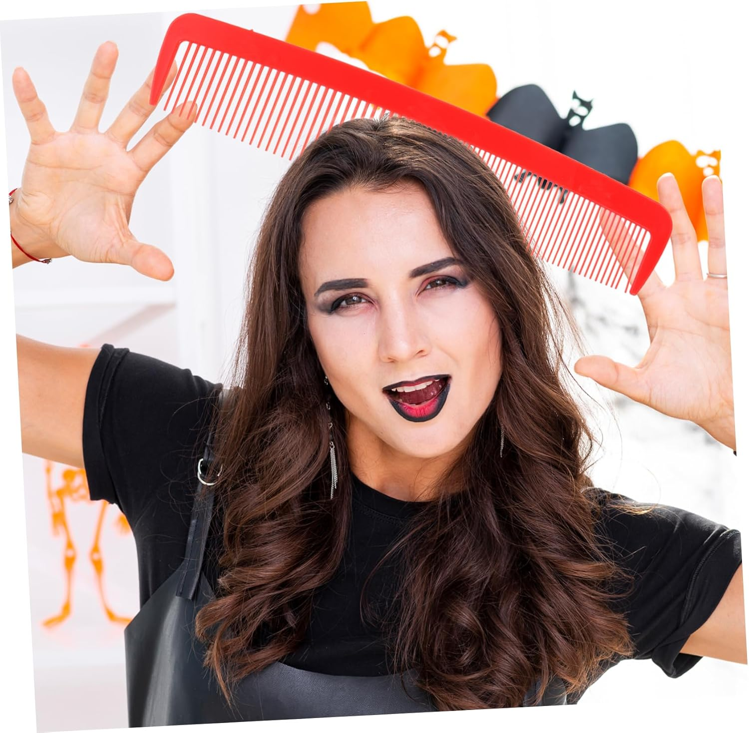 FOMIYES 5Pcs Oversized Hair Comb Giant Comedy Party Favors Carnival Costumes Stage Performance Props Extra Big Hair Styling Tool image number 1