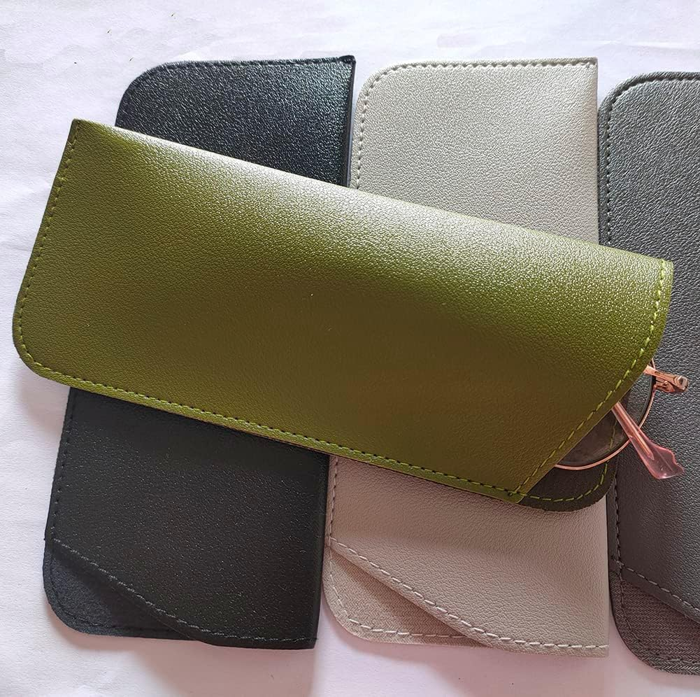 Soft Glasses Cases, 4 Colors Leather Sunglasses Pouch Anti-Scratch Eyeglasses Case Spectacles Bag for Women Men Kids 4 Pack image number 4