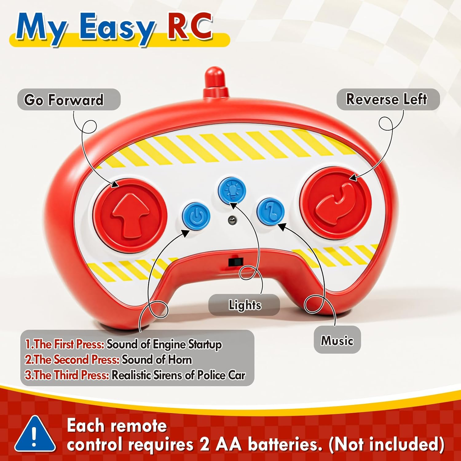 Lehoo Castle Remote Control Car, Fire Truck RC Cars, Cartoon RC Race Car, Toy Car with Music & Sound Toy for Toddler Kids, Baby Toys for 1 2 3 Year Old image number 2