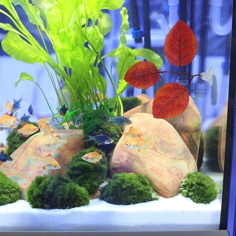 8 PCS Betta Fish Leaf Hammock Set - Double Pad Aquarium Plants with Suction Cups, Plastic Betta Bed & Habitat Decor for Fish Tank Accessories (Multicolor) image number 5