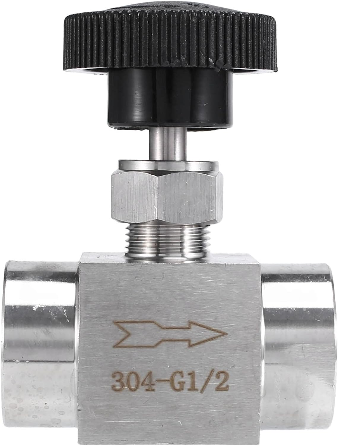 Aribrnten 1/2 Inch Equal Female Thread 304 Stainless Steel Flow Control Shut off Needle Valve image number 1