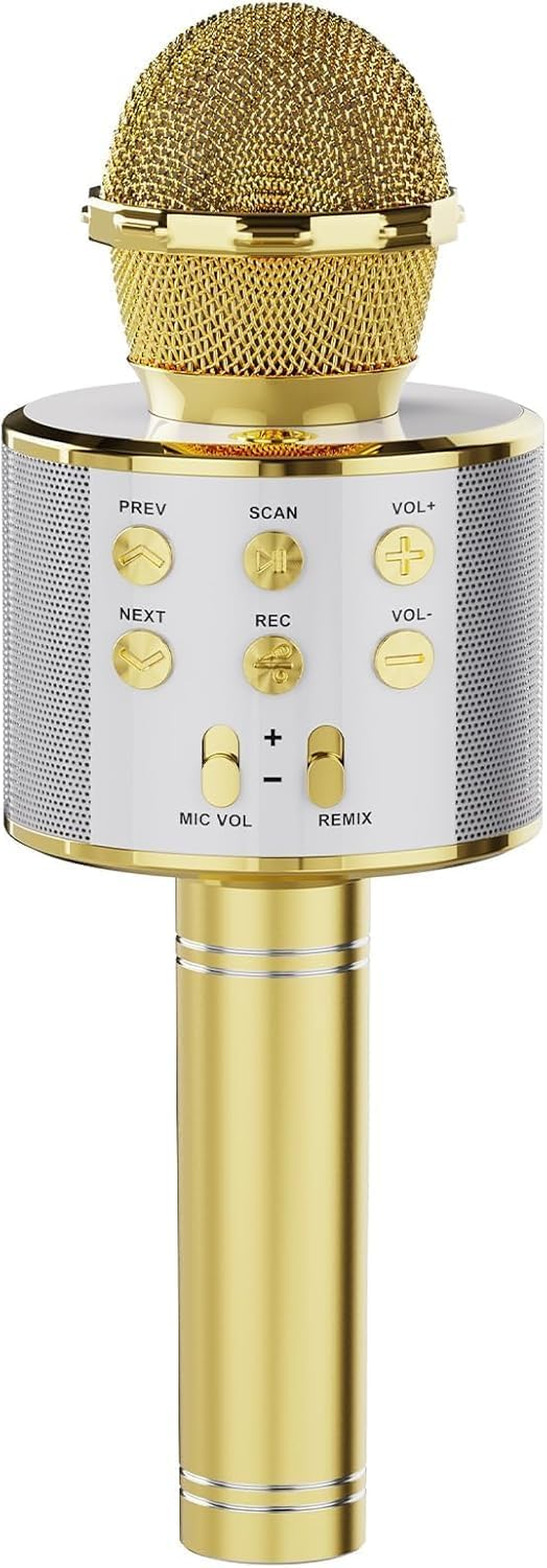 Kids Wireless Karaoke Microphone Machine,Bluetooth Microphone Toys for Girls, Birthday Gifts for Girls Boys 3 4 5 6 7 8 9 10 11 12 Year Old Kids Toys, Home KTV - Gold Color