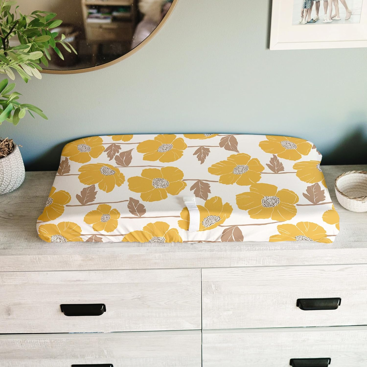 Sorrel + Fern Poppy Fields Changing Pad Cover image number 5