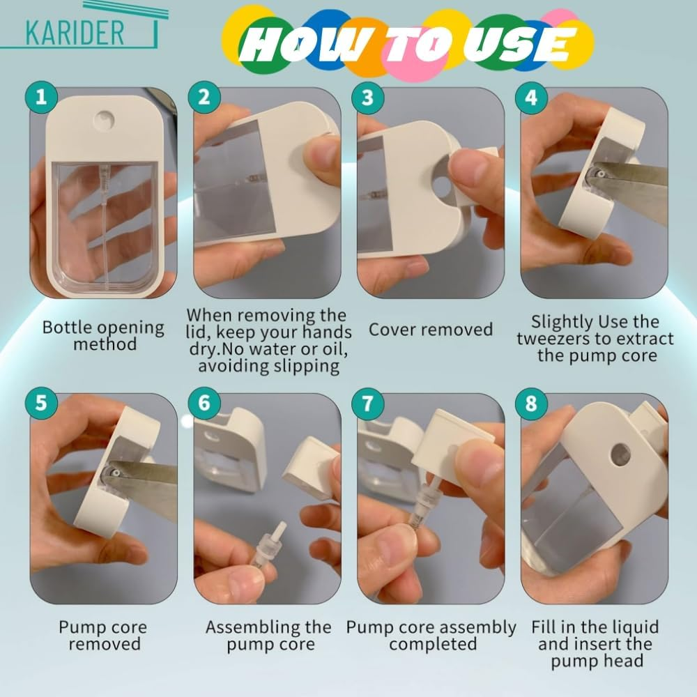 6 Pack 45ML Portable Refillable Card Spray Bottle Slim Design Cosmetic Atomizer Portable PP Moisturizing Sprayer Box,Used for Essential Oil Disinfectant Alcohol Makeup Toner Air Freshener(White） image number 2