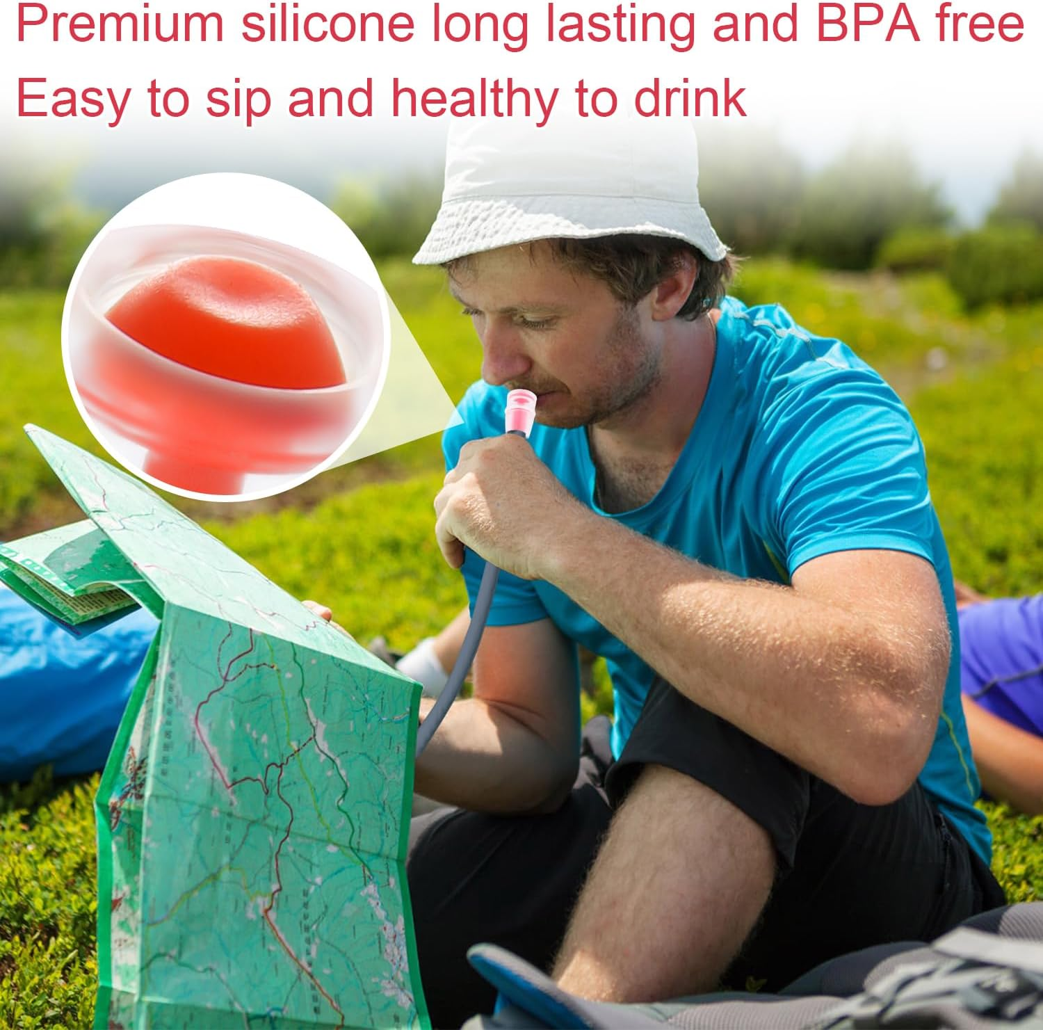 PEUTIER 6Pcs Bite Valve Replacement Sheath for Osprey, Silicone Hydration Pack Bite Valve Replacement Nozzle Mouthpiece for Hydration Pack System image number 5