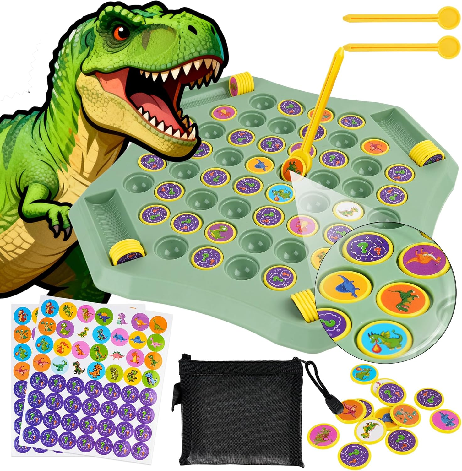 TINYLENS Memory Matching Game, 52-Slot Flip Chess Board with Extra Pieces, Educational Match Game for Kids & Toddlers, Travel-Friendly, 2&ndash;4 Players (Animal) image number 4