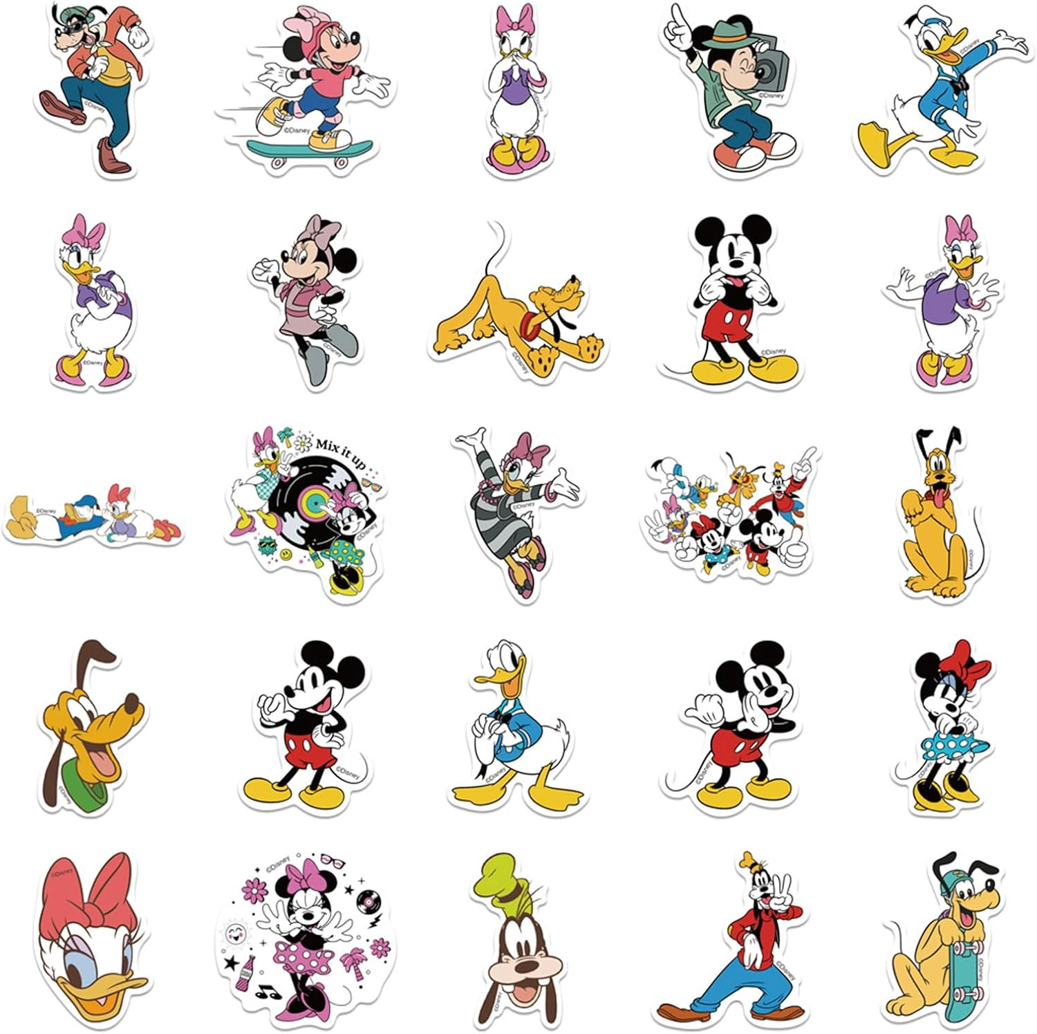 Mickey Mouse Stickers for Water Bottles 50 Pcs Cute, Waterproof, Beautiful and Fashionable Youth Stickers, Suitable for Cups, Phones, Bicycles, Guitars, Suitcases,Piano,Skateboard. image number 1