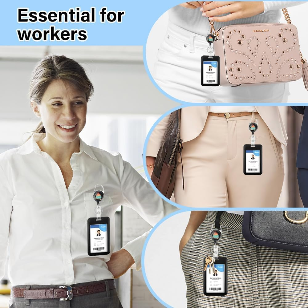 Badge Holder Heavy Duty Badge Lanyards for Women Men Badge Holder with Clip Lanyards for Id image number 2