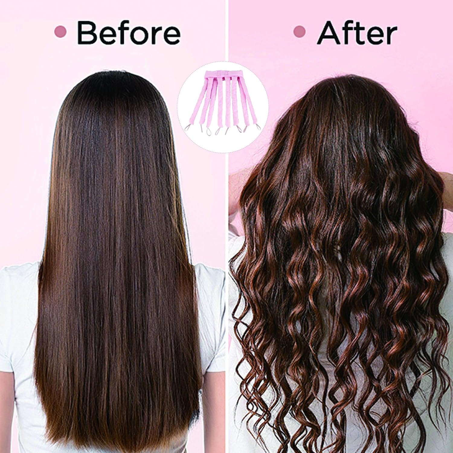 EUYKQNOI Heatless Curlers Headband, Hair Styling Devices, Hair Rollers, Octopus Hair Curler, Overnight Curls without Heat for Long Medium Hair, Silk Ribbon Curlers Soft image number 2