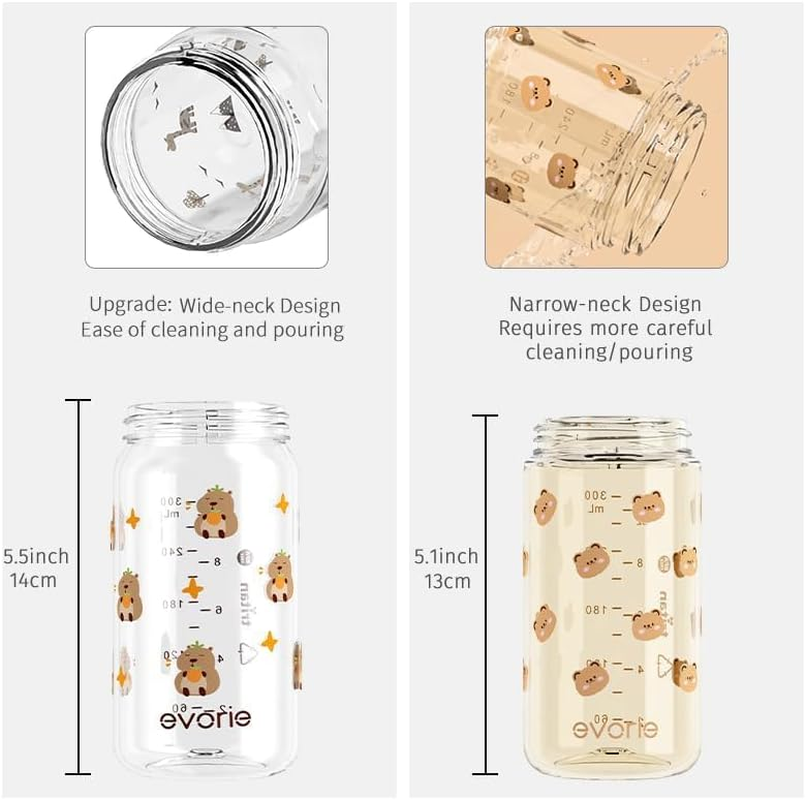 Evorie Tritan Spill Proof Toddler Straw Sippy Cup, 10 Oz for Baby and Toddlers 1-3 Years Old, No Spill Straw Water Bottle with Removable Handles, Ideal for School, Bpa-Free, Choco Car (New)