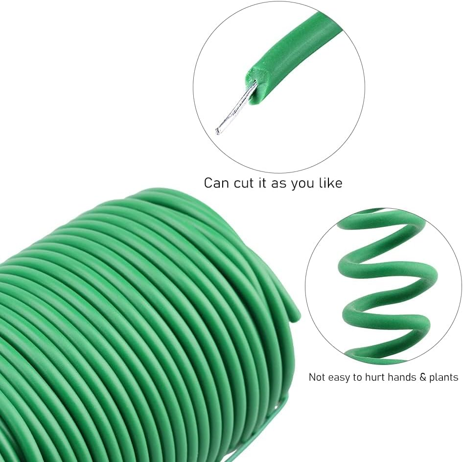 Soft Garden Plant Ties for Outdoor Plants, Flexible and Reusable Wire Ties for Climbing Plants Support, 3.5Mm X 20M - SZTTY (Green) - Green image number 5