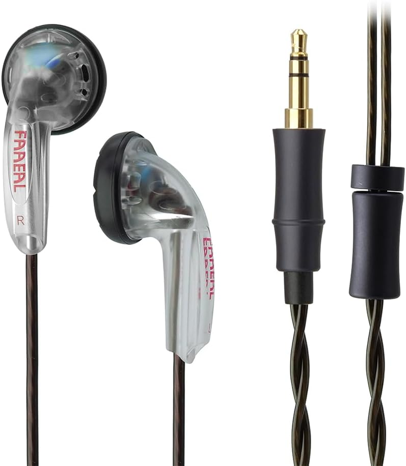 FAAEAL Rosemary Earphone with Upgrade Silver-Plated Cable,150Ohms High Impedance Hifi Flat Earbuds,Dynamic and Engaging Sound Profile Music Headphone,3.5Mm/4.4Mm Plug Optional (Black 3.5Mm)