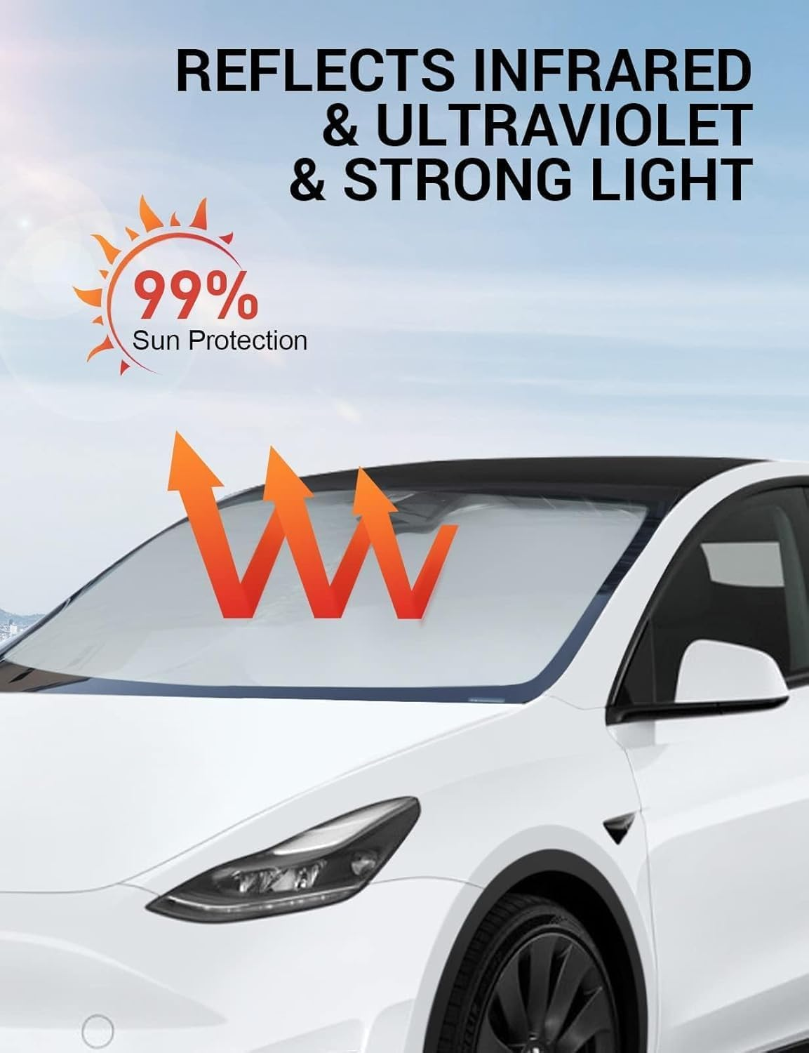 Car Windshield Sunshade Umbrella with Storage Pouch, Foldable Sunshade Cover, Keep Car Interior Cool, Universal Windshield Sun Shade Fit for Cars,Trucks,Suvs image number 2