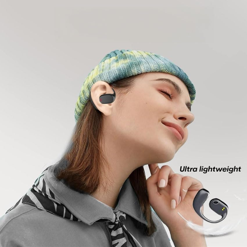 Monkey Ladder PRENDELUZ Wireless Bluetooth Headphones with Ear Hooks, Black, 6 Hours Playtime